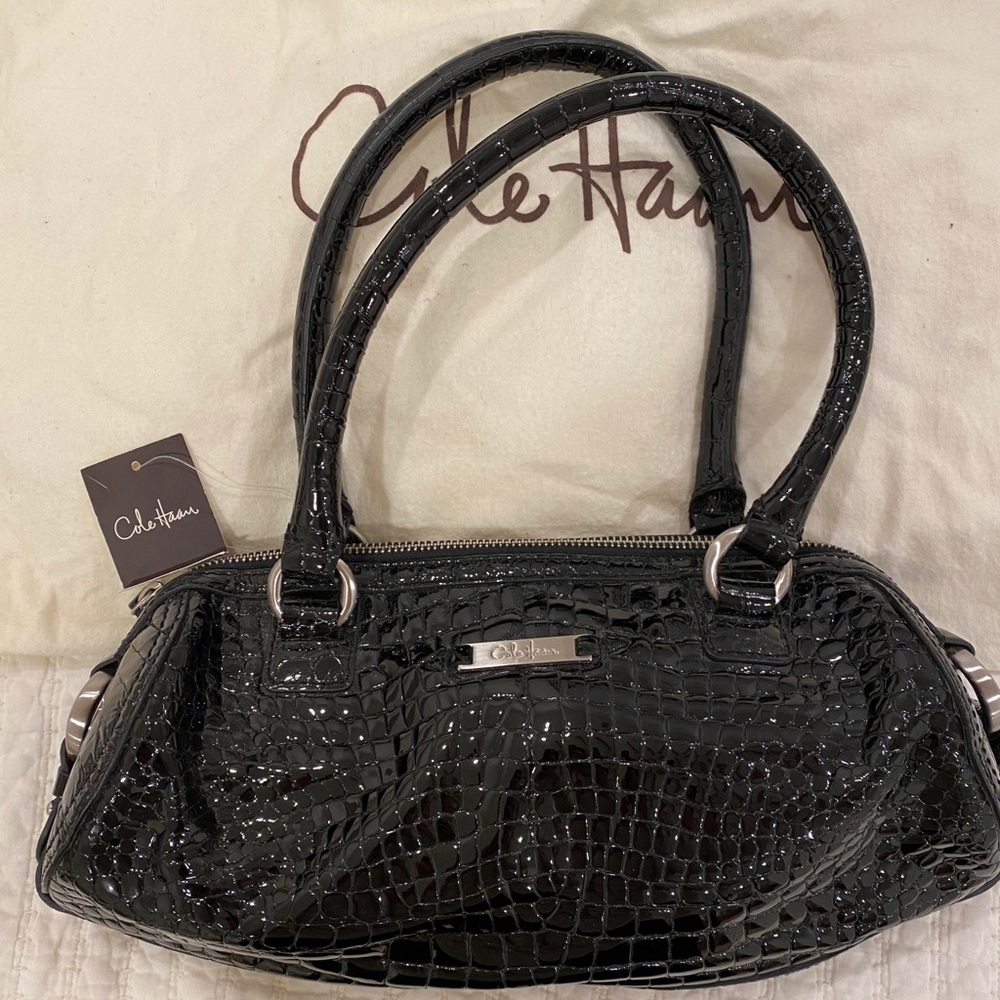 NEW WITH TAGS Cole Haan Barrel Roll Bag Mock Croc
